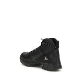 ROA Black Leather Lace-Up Boots